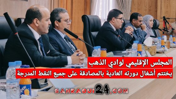 المجلس الإقليمي لوادي الذهب يختتم دورة العادية لشهر يونيو بالمصادقة على جميع النقط المدرجة