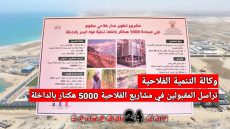 وكالة التنمية الفلاحية تراسل المقبولين في مشاريع الفلاحية 5000 هكتار بالداخلة